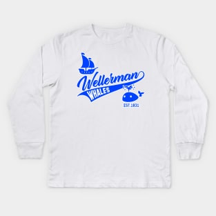 Wellerman Whales Baseball Team Kids Long Sleeve T-Shirt